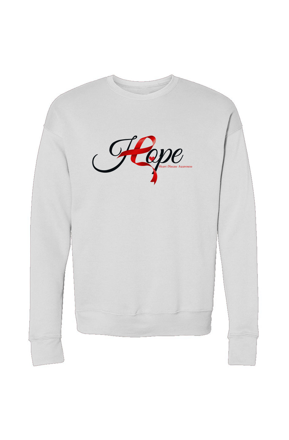 "HOPE RIBBON" WHITE-Unisex Drop Shoulder Sweatshirt