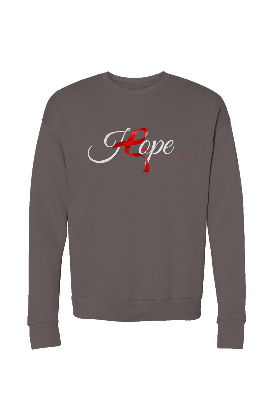 "HOPE RIBBON" ASPHALT -Drop Shoulder Sweatshirt