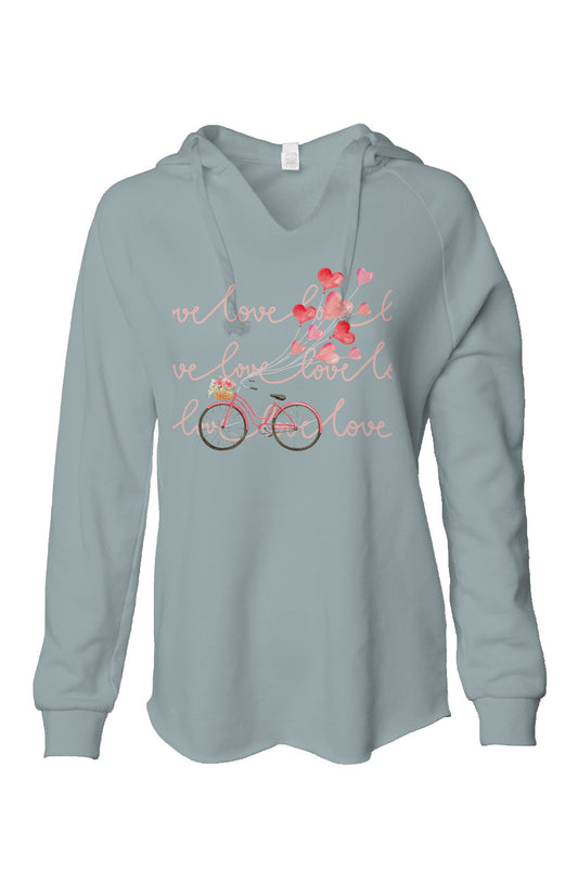 &amp;quot;LOVE&amp;quot; Bicycle Love- Sage Womens Lightweight Hoode