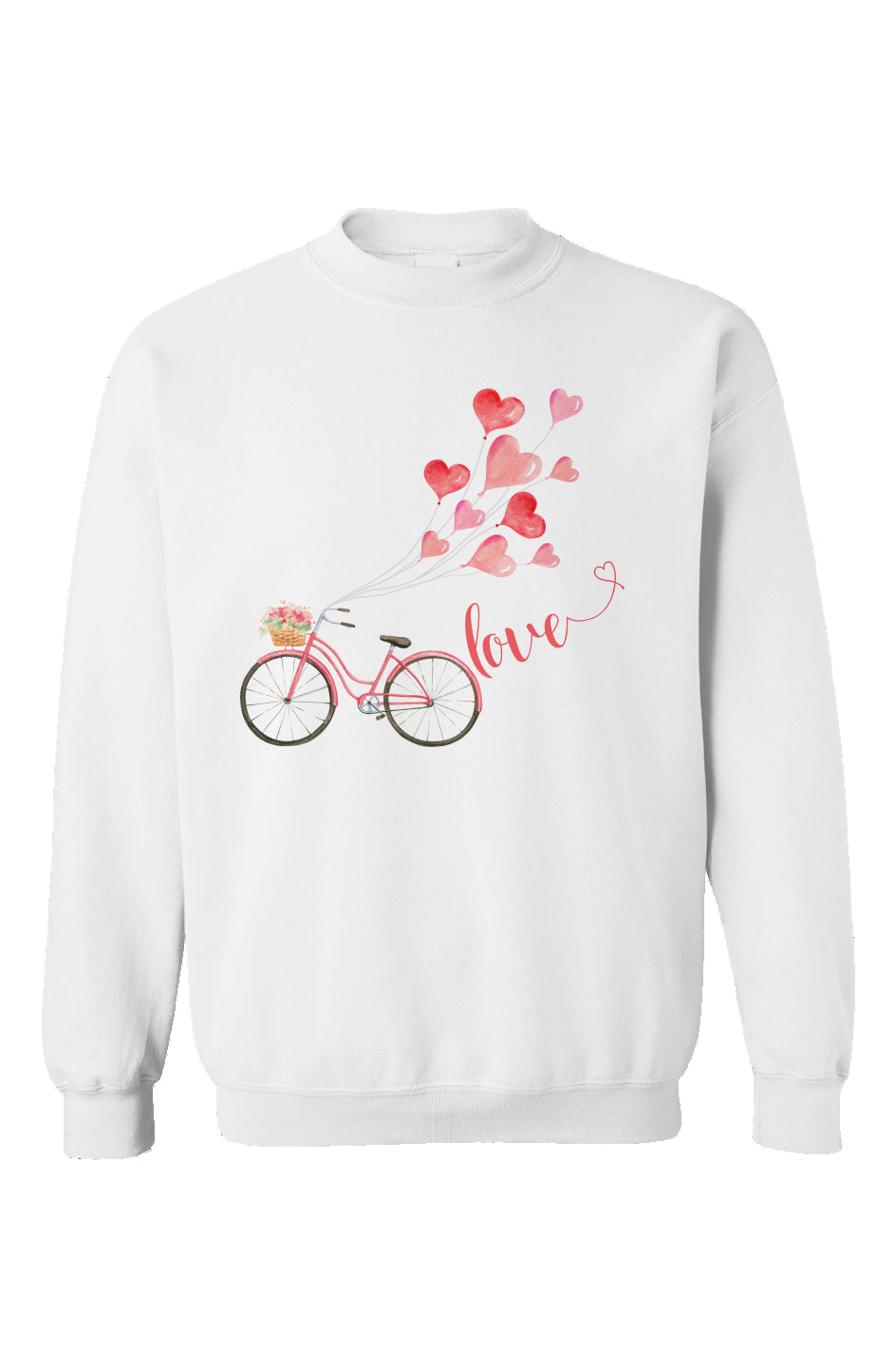 "LOVE" Bicycle- White Crewneck