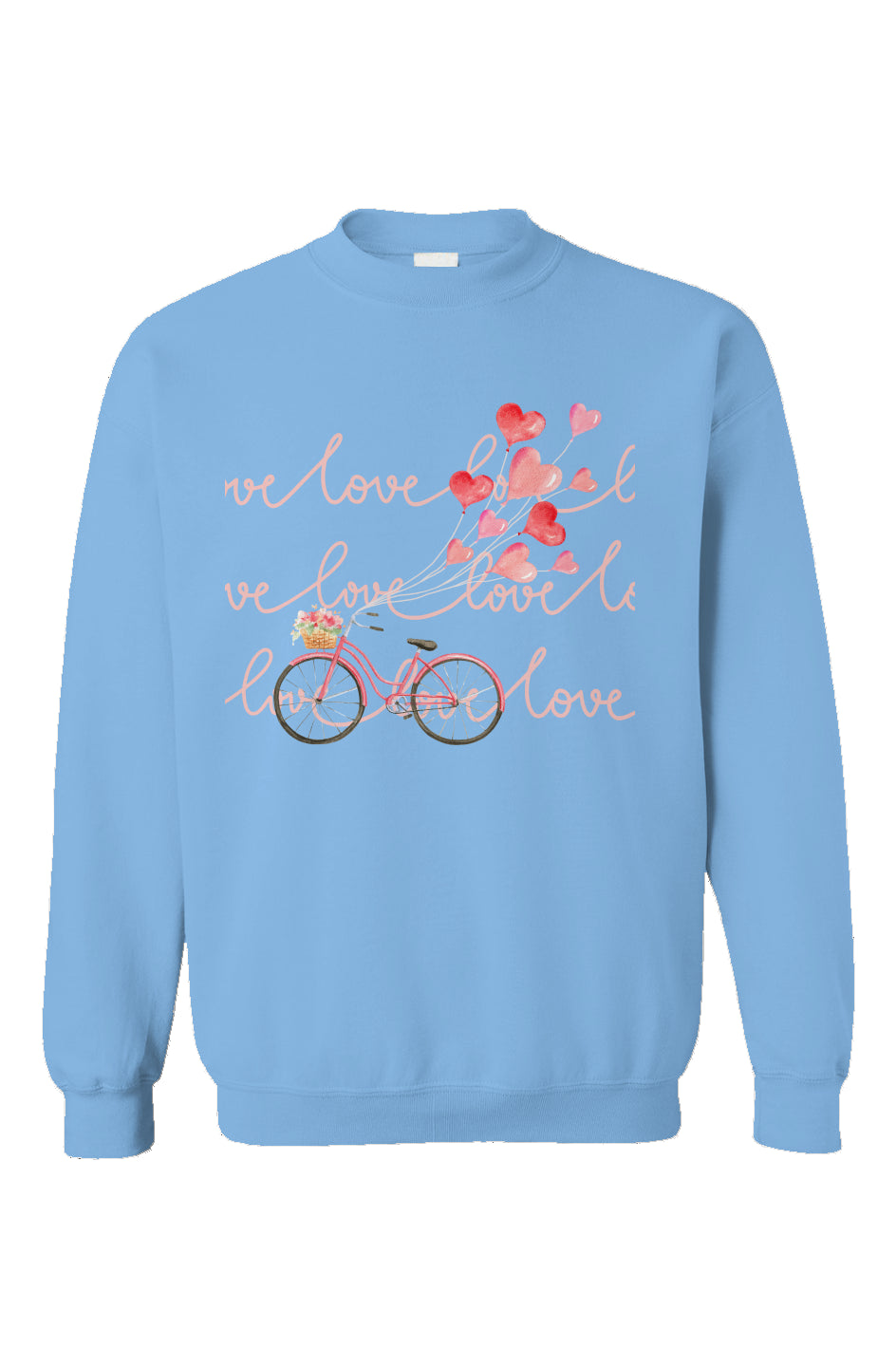 &amp;quot;LOVE&amp;quot; Love Bicycle- Carolina Blue Crewneck