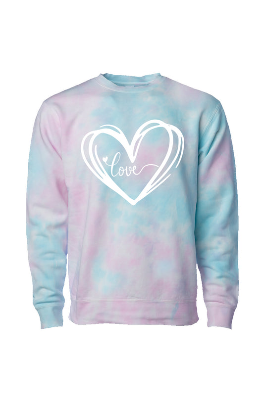 "LOVE" Heart -Cotton Candy Sweatshirt