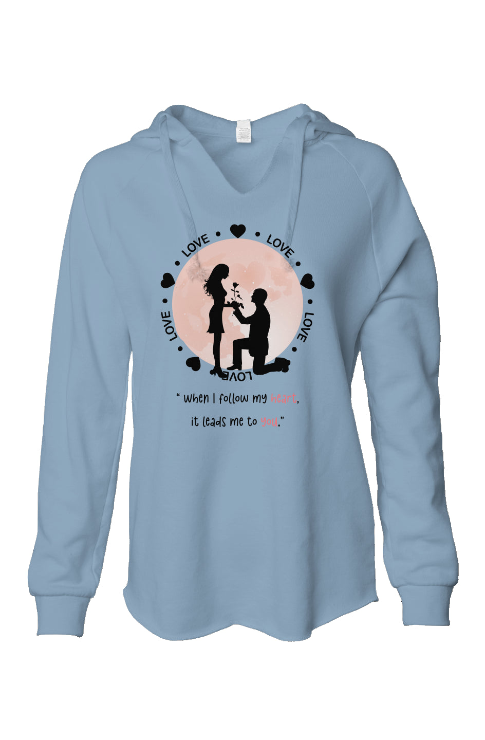 &amp;quot;LOVE&amp;quot; Leads To You- Misty Blue Womens Lightweight