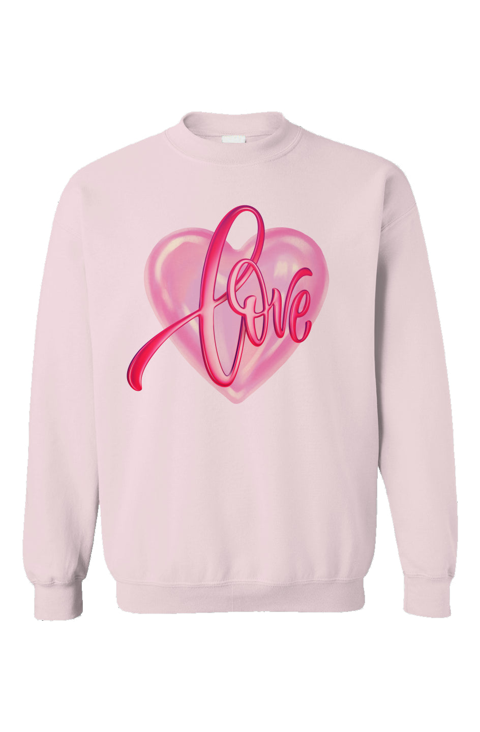 "LOVE" Love Heart- Light Pink Crewneck